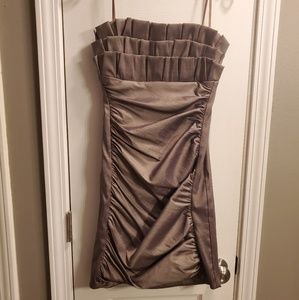 Metallic strapless cocktail dress